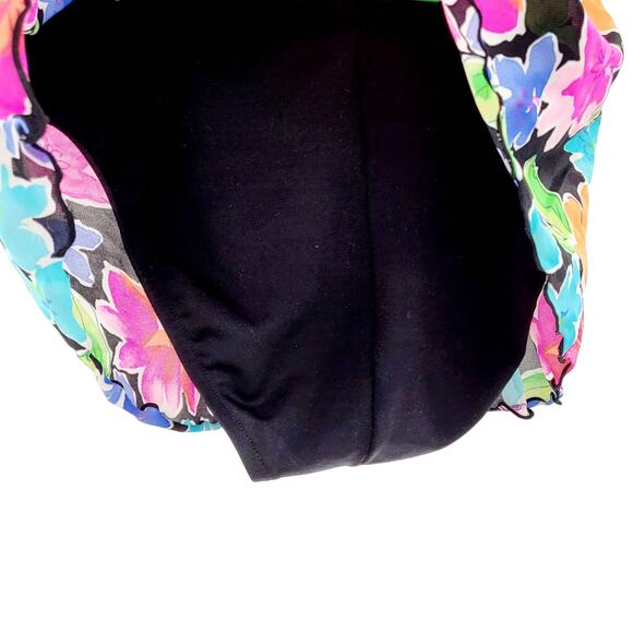 Vintage Catalina Floral Print Neon Multicolor Swimwear Skirt Women's Size S - Picture 4 of 6